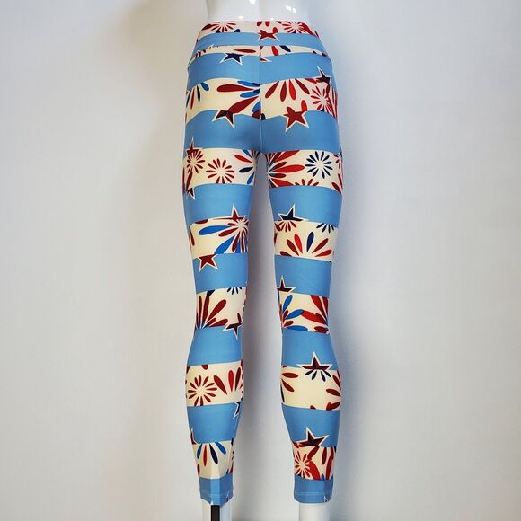 NEW LuLaRoe Light Blue Fireworks Leggings - Picture 2 of 8